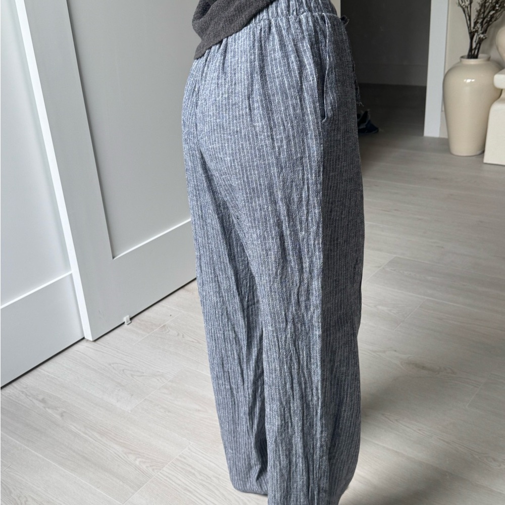 Gray Striped Women's Pants - Picture 2 of 3